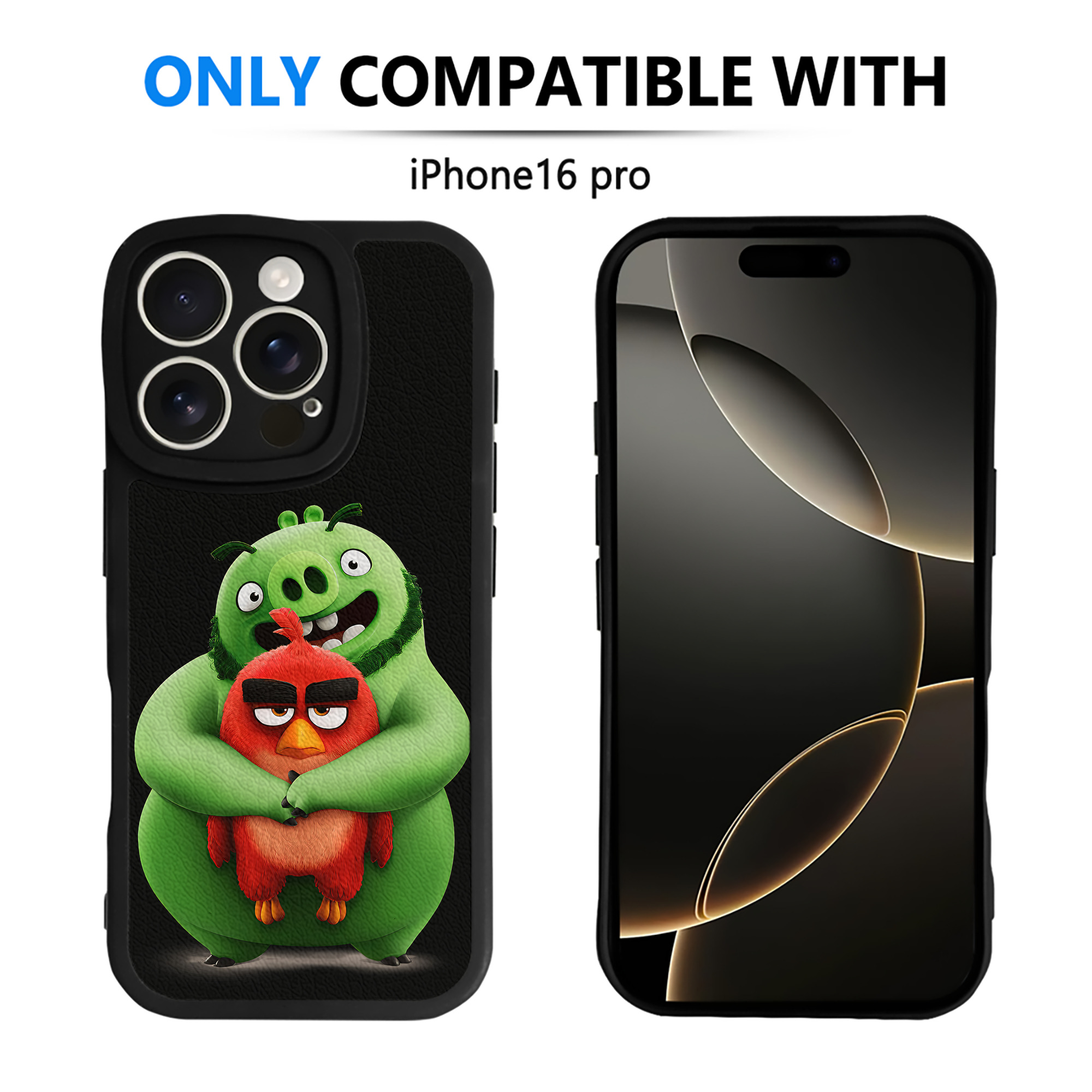 （画像用） Angry Birds アングリーバード 【iPhone 16シリーズ対応】シリコンスマホケース（レザー調） 材質：シリコン